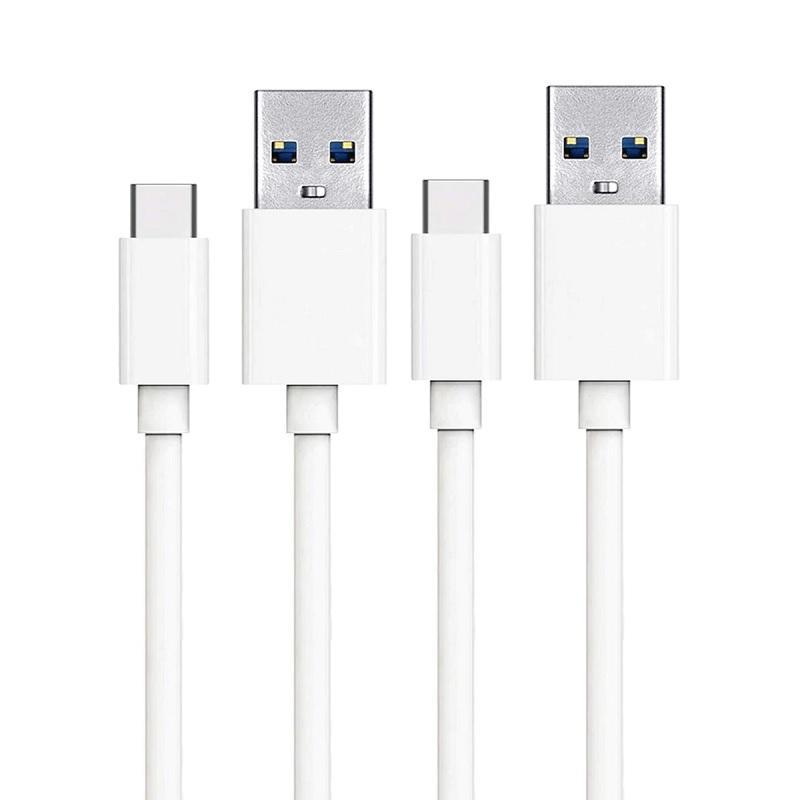 2-PACK USB-C Snabbladdning 2.4A kabel för Samsung, Android -1m
