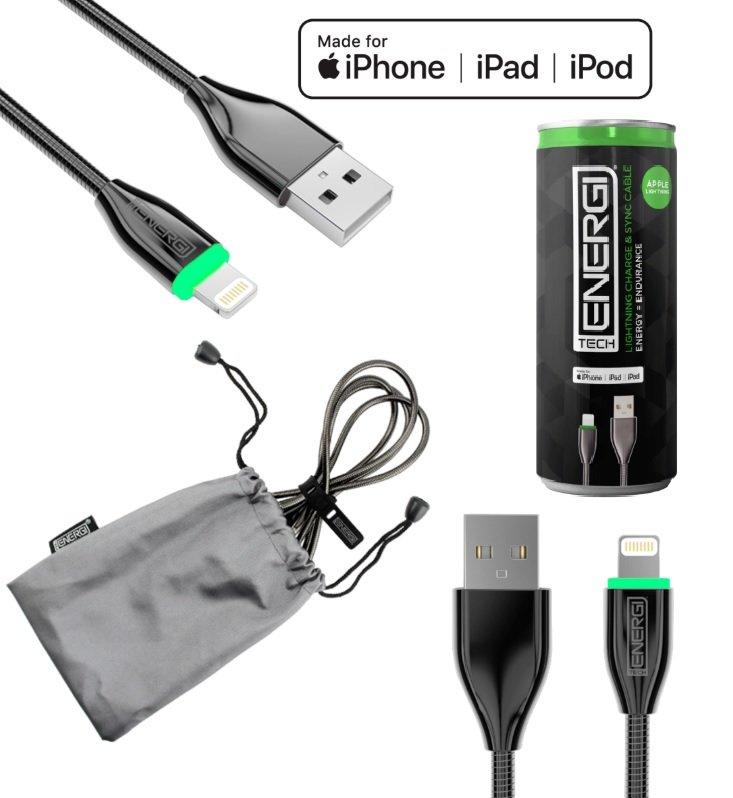 Apple MFI Lightning Laddning Och Sync USB-Kabel - 120cm