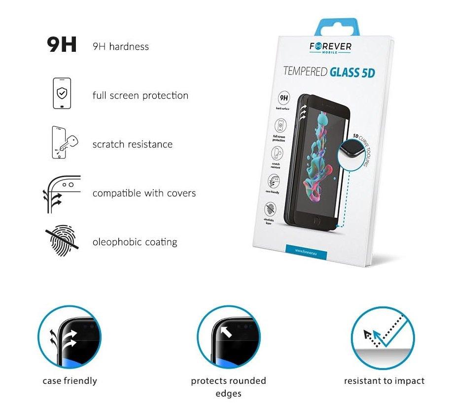 Samsung Galaxy M20 - FOREVER 5D Härdat Glas -Svart Kant