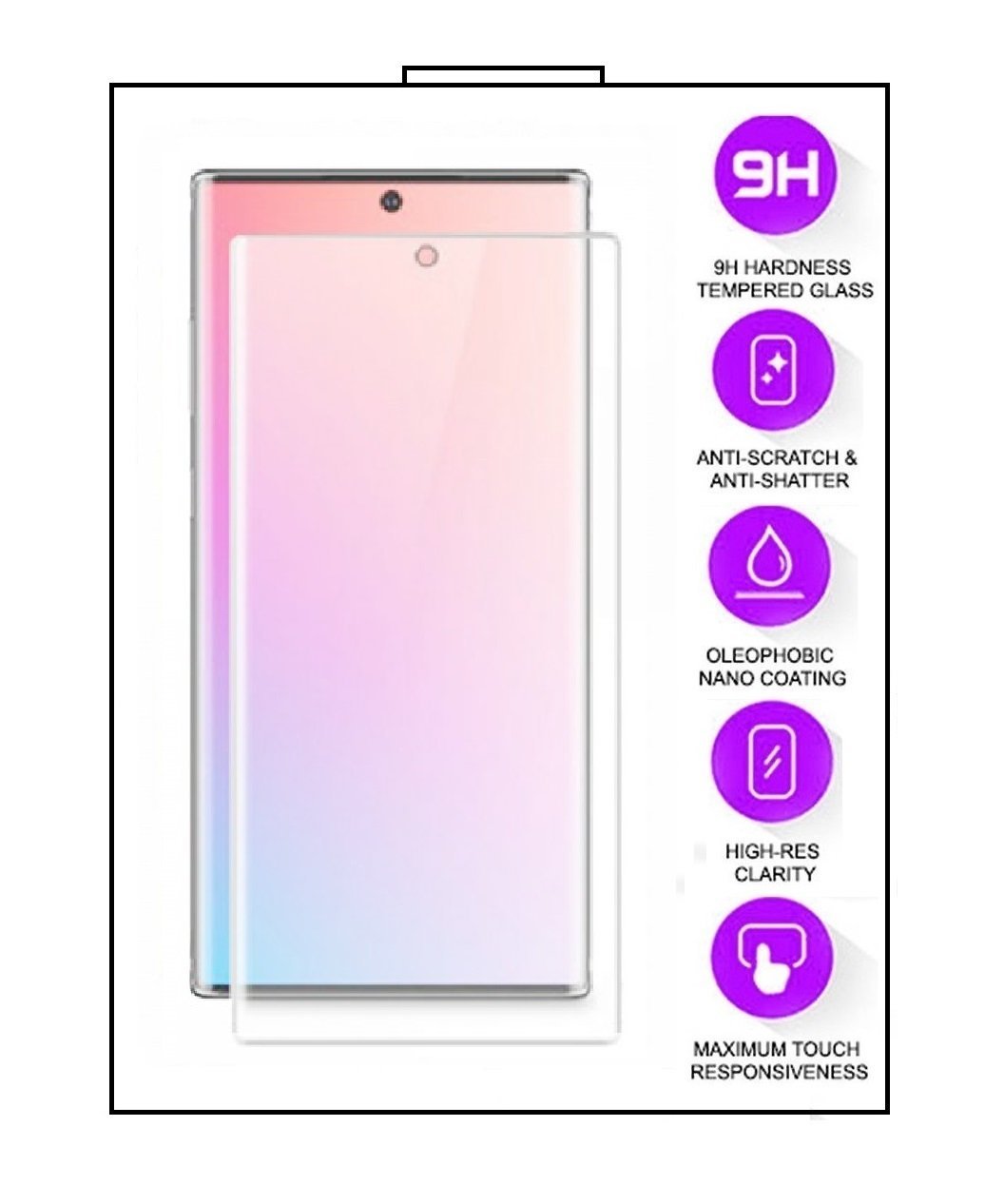 Samsung Galaxy Note 10 - iGlow 5D Härdat Glas - Transparent