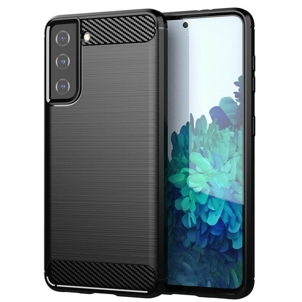 Samsung Galaxy S21 Plus 5G - Flexibel Carbon Mjuk TPU Skal - Svart