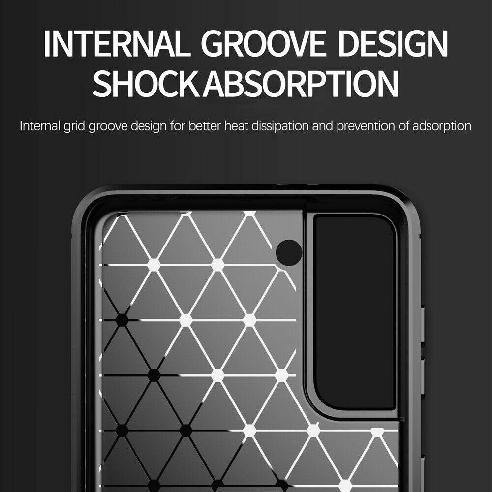Samsung Galaxy S21 Plus 5G - Flexibel Carbon Mjuk TPU Skal - Svart