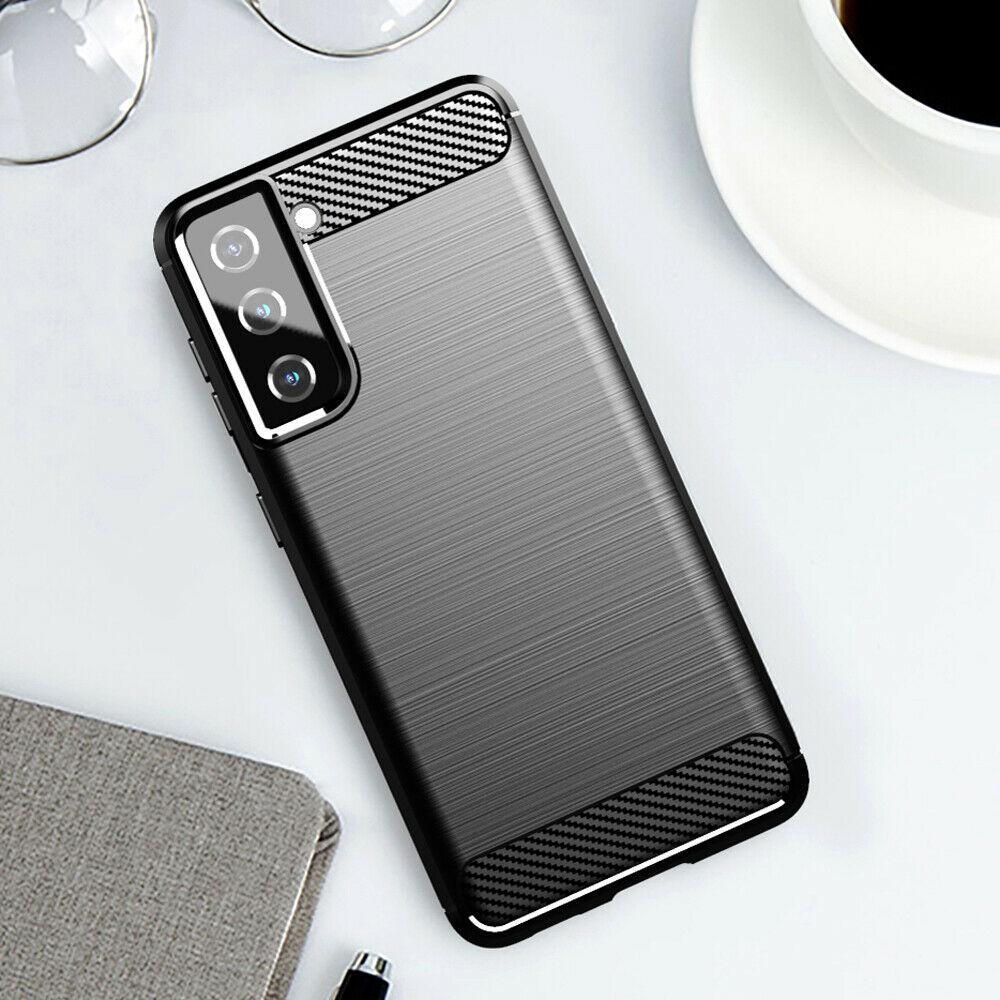 Samsung Galaxy S21 Plus 5G - Flexibel Carbon Mjuk TPU Skal - Svart