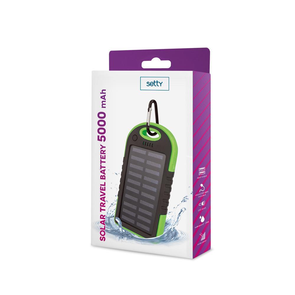 Setty 5000mAh Solen Powerbank till Mobiltelefoner & Surfplattor