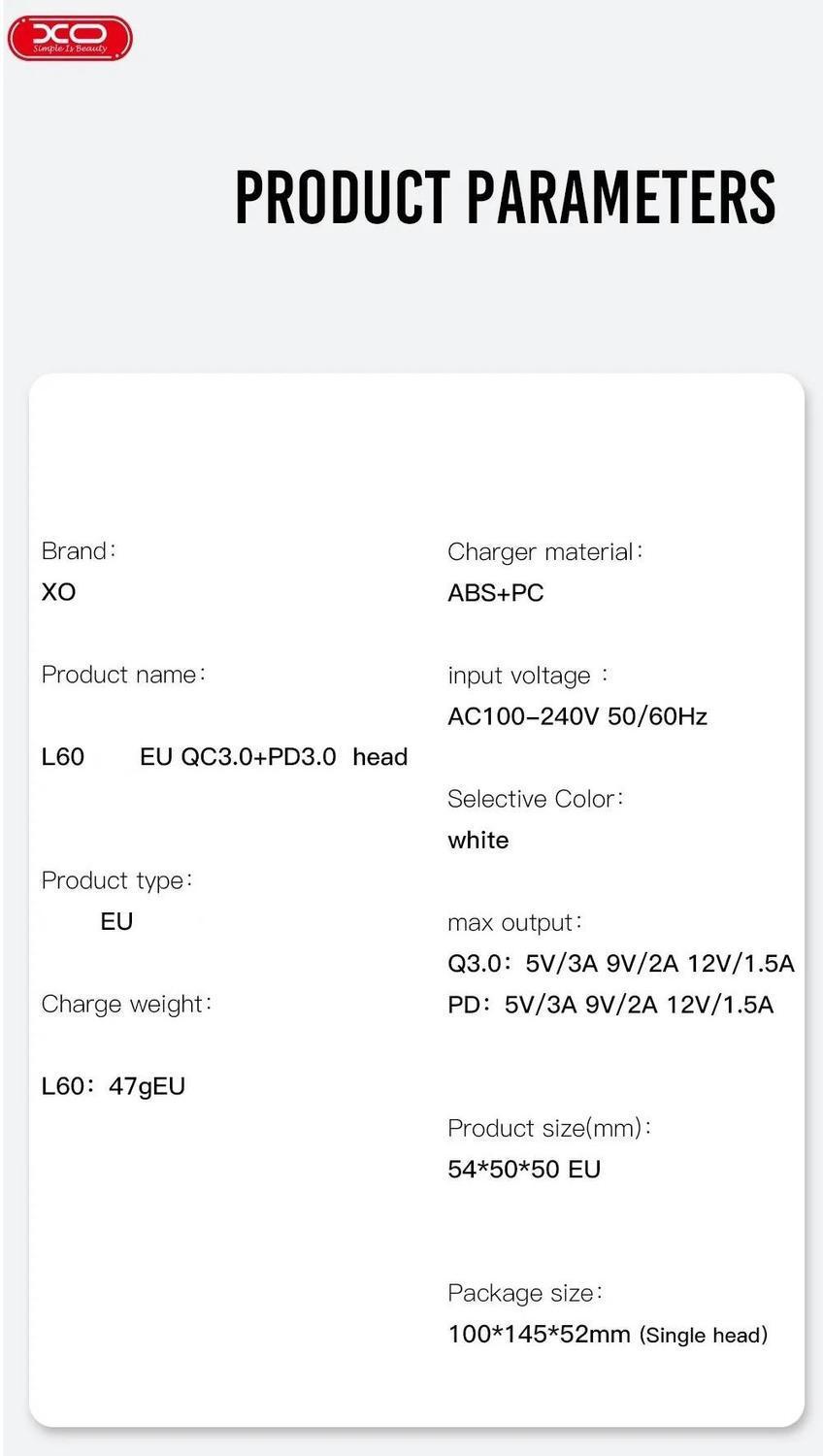 Snabbladdare för iPhone / Samsung 18W PD USB-C Väggladdare