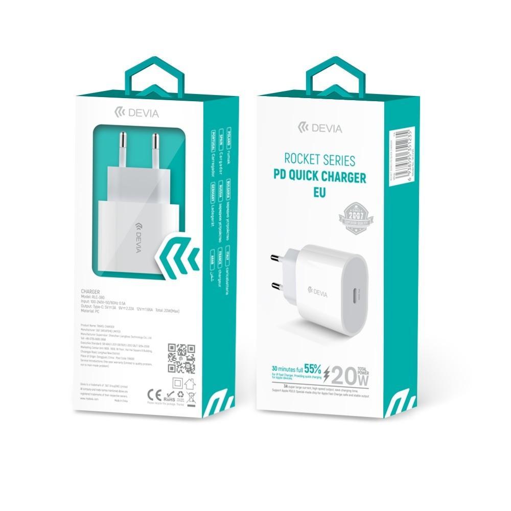 Snabbladdare för iPhone / Samsung 20W PD USB-C Väggladdare