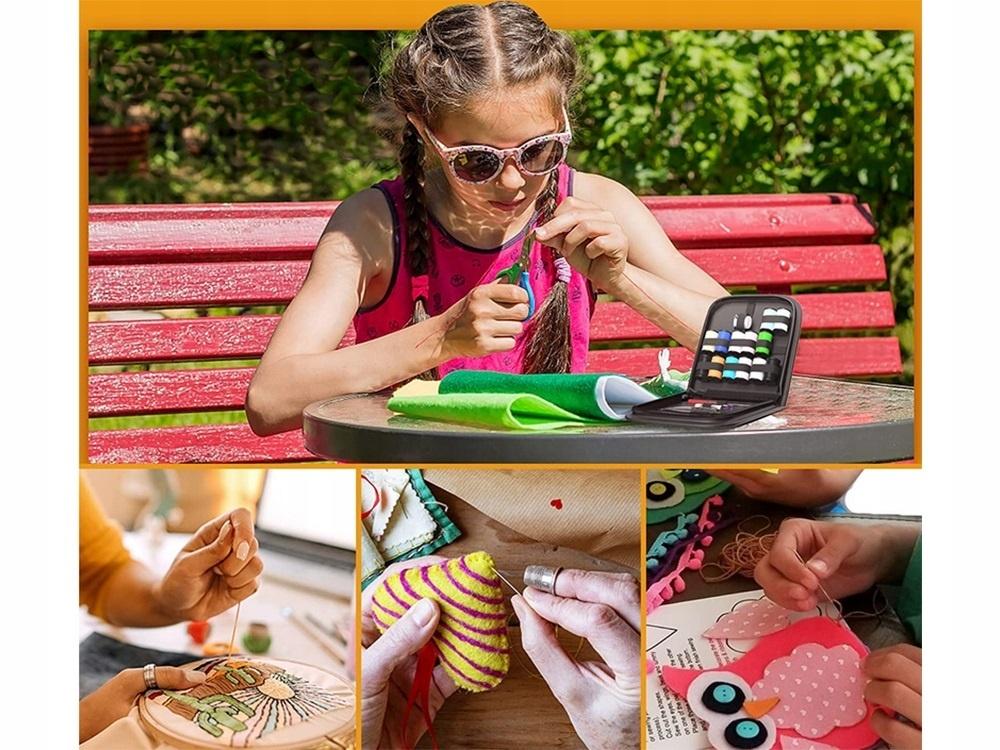 Sykit med Tråd, nålar, sax, måttband, sprättare