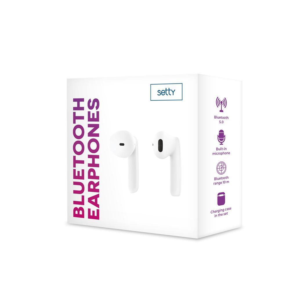 TWS BT 5.0 Stereo Hörlurar med laddbox - Vit