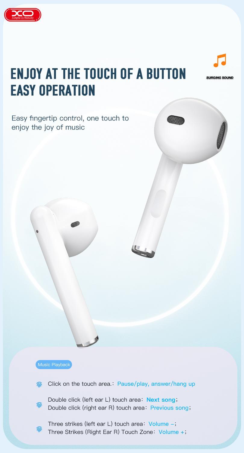 TWS Airpods BT 5.1 Stereo Hörlurar med laddbox XO - Svart