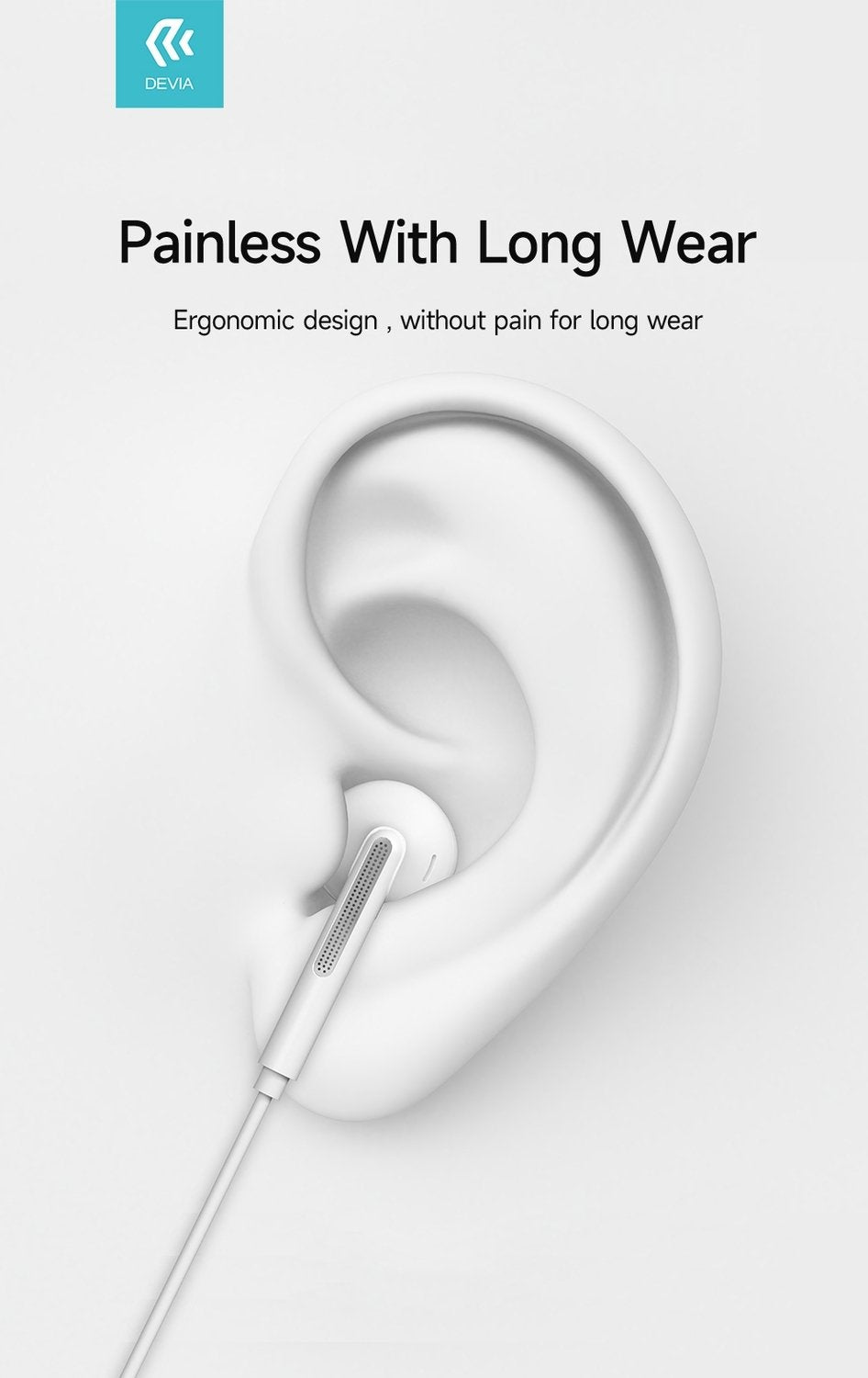 USB-C In-Ear Hi-Fi Hörlurar med Mikrofon iPhone 15,16, 17 /Samsung /Android -Vit