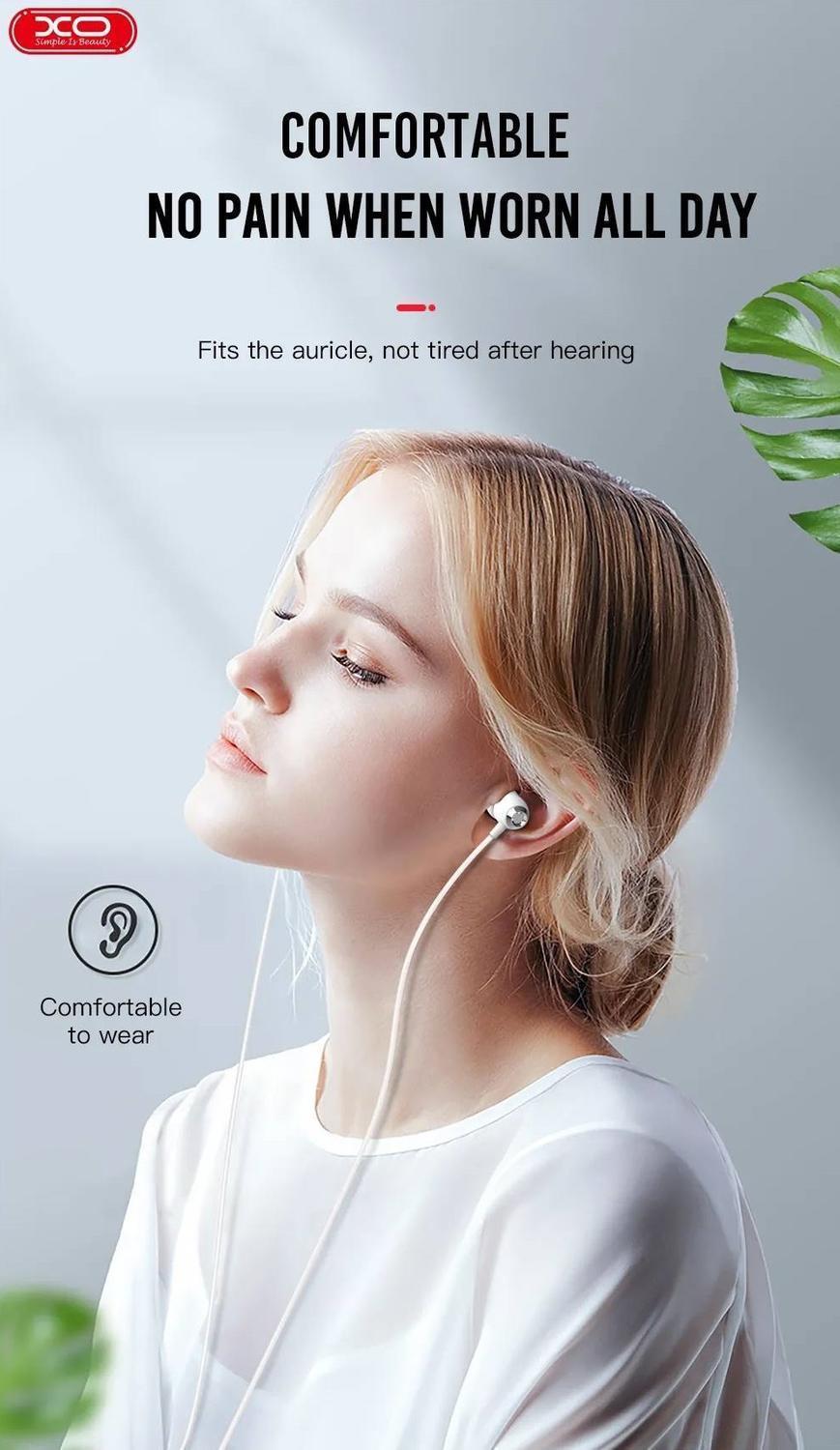 USB-C / TYP-C Kontakt In-Ear Hörlurar med Mikrofon EP25 - Vit