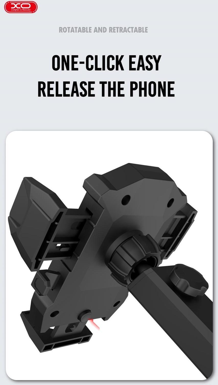 Universal Mobil Bilhållare Med sugkopp - SVART