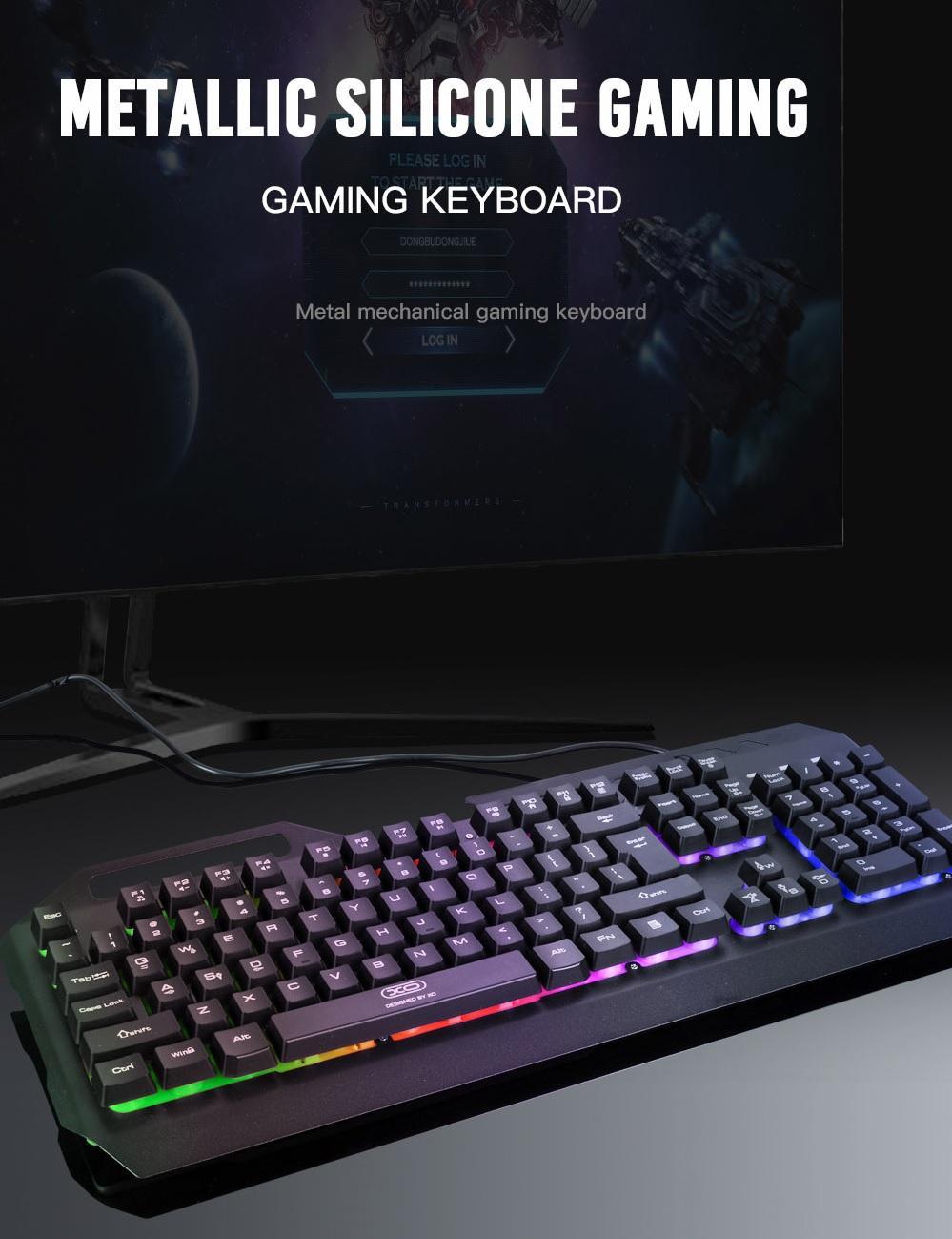 XO RGB Backlit Mekaniskt Metall Gaming LED Tangentbord