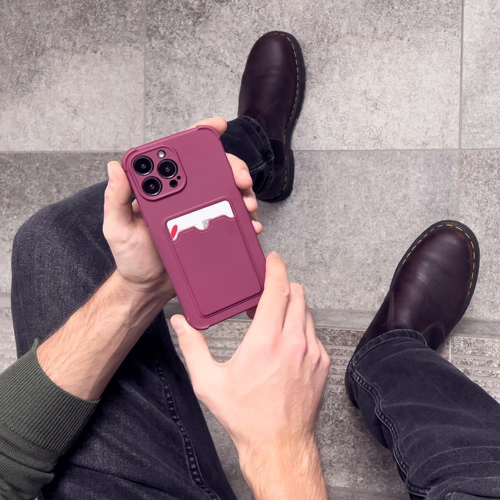iPhone 13 Mini -Bumper Mjuk Korthållare Skal - Rosa