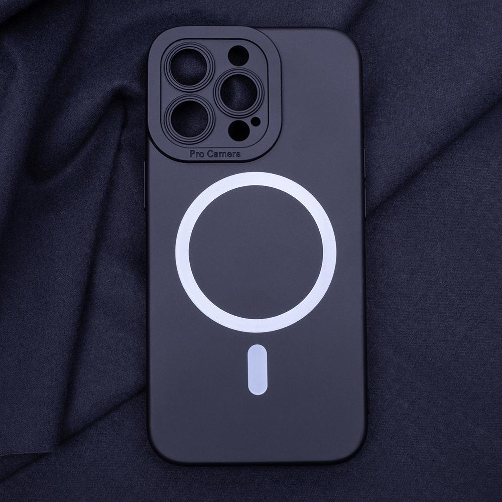 iPhone 13 Pro - Magasafe Silicon Slim Mjuk Skal Svart