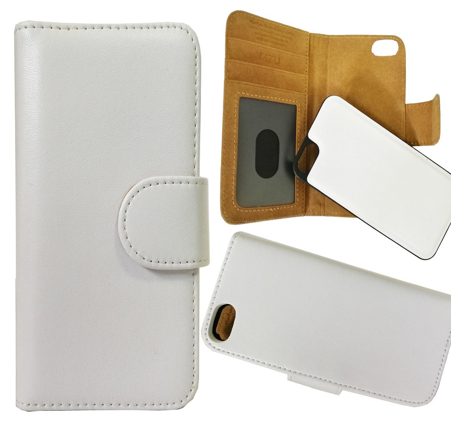 iPhone 5/5s/SE Eco-Läder Mobilplånbok avtagbar Bakstycket - Vit