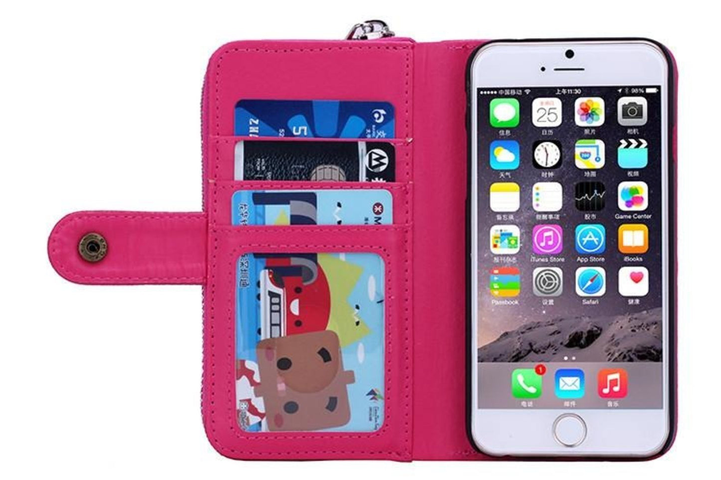 iPhone 6 Plus / 6s Plus Magnetiskt Plånboksfodral - Rosa