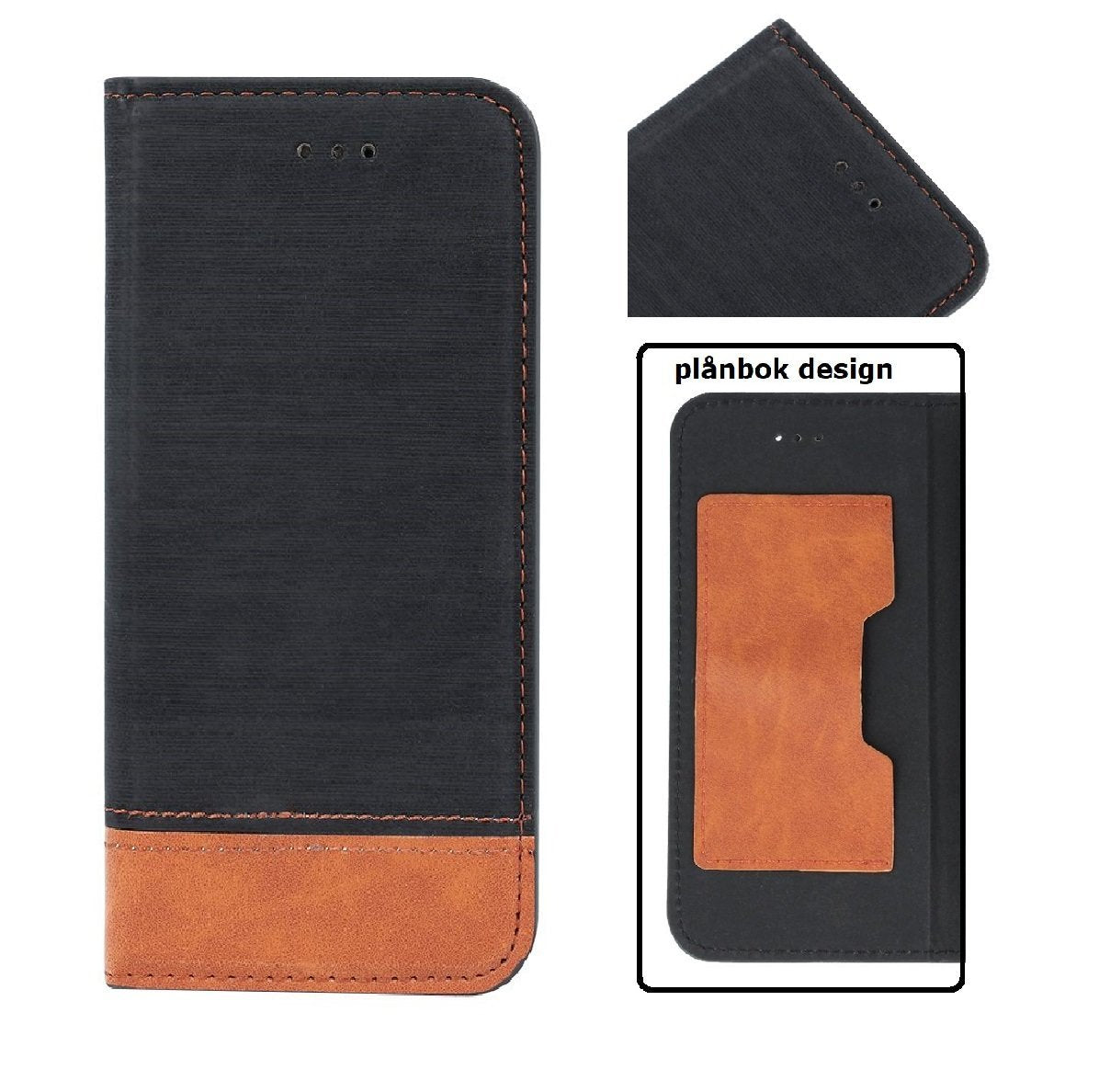 iPhone 7 / 8 Smart Retro, Flip Case Mobilplånbok - Svart