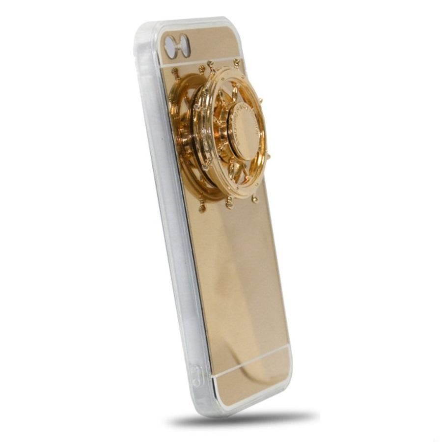 iPhone 7 / 8 spegel gelskal med spinner - Roseguld