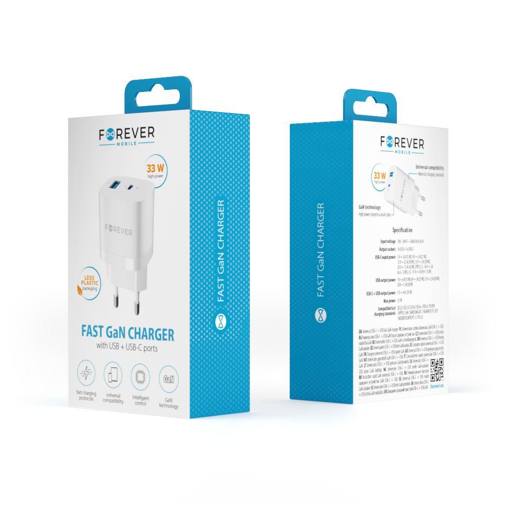 Snabbladdare för iPhone / Samsung 33W PD USB-C, USB för Väggladdare