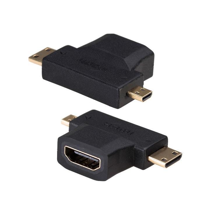 Akyga HDMI adapter, HDMI hona till mini-HDMI, mikro-HDMI hane