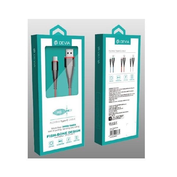 DEVIA USB-C 2.4Amp Snabbladdning kabel för Smartphones - 1.5m