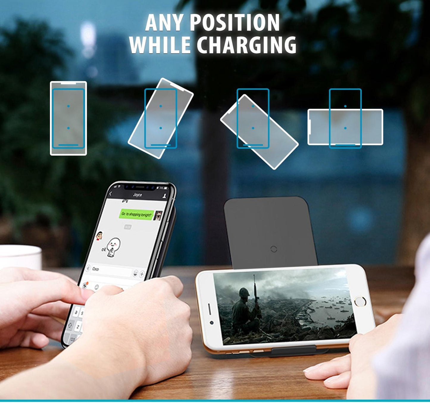 FOREVER 10W Snabb QI Trådlös laddare -  För iPhone / Android