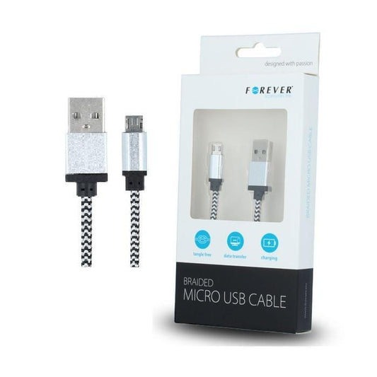 Forever Braided MicroUSB Data SYNC Kabel - 100cm