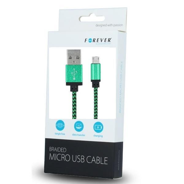 Forever Braided MicroUSB Data SYNC Kabel - 100cm