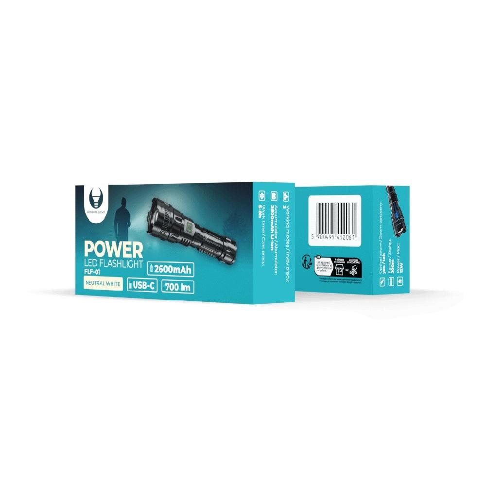 Forever Light LED Ficklampa med Zoom | Uppladdningsbar 2600 mAh | 700 lm | IPX4