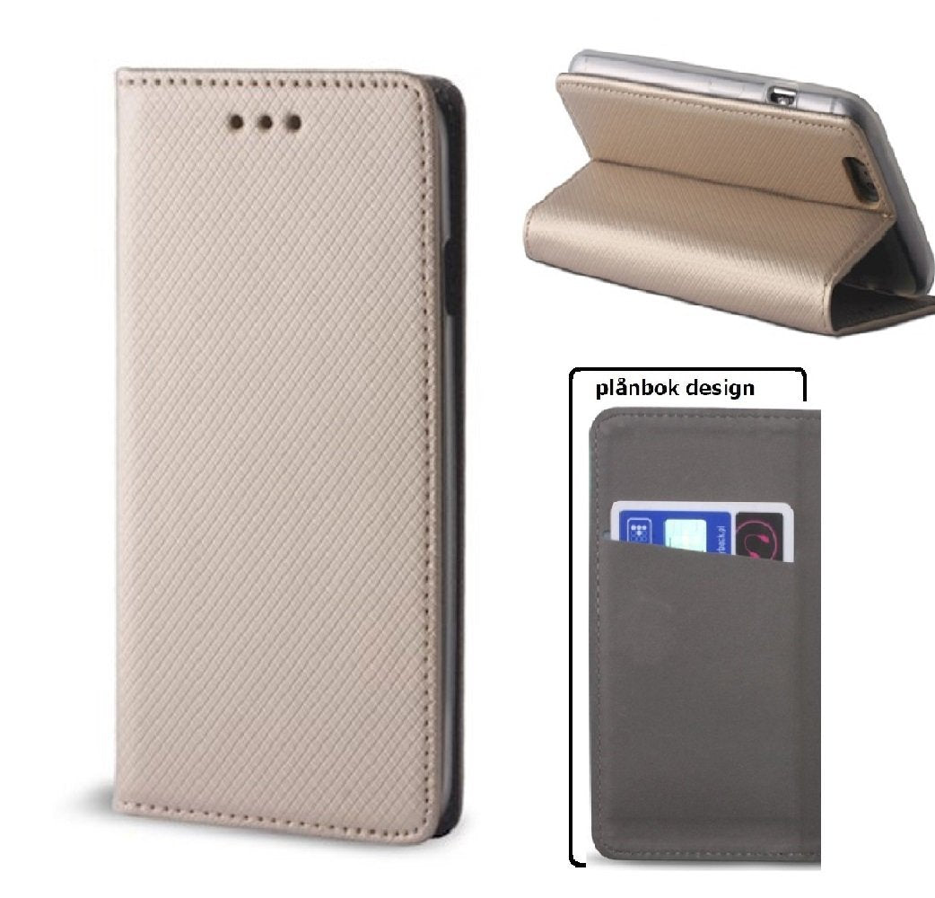 Huawei Y6S - Smart Magnet Flip Case Mobilplånbok - Guld