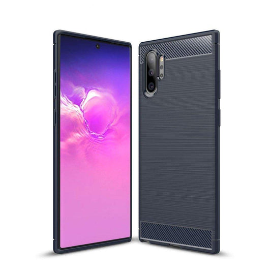 Samsung Galaxy Note 10+ Flexibel Carbon Mjuk TPU Skal - Blå