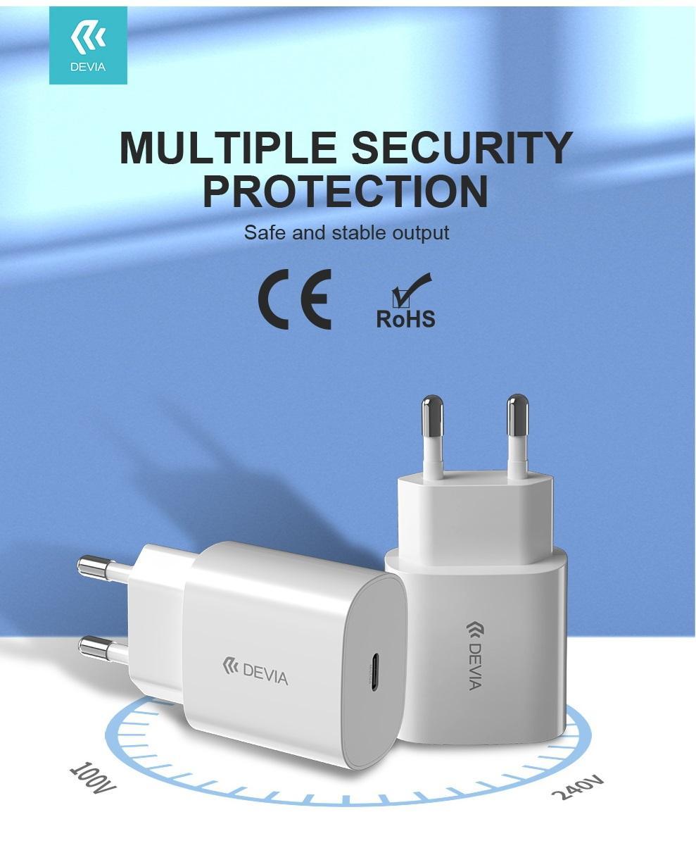 Snabbladdare för iPhone / Samsung 20W PD USB-C Väggladdare