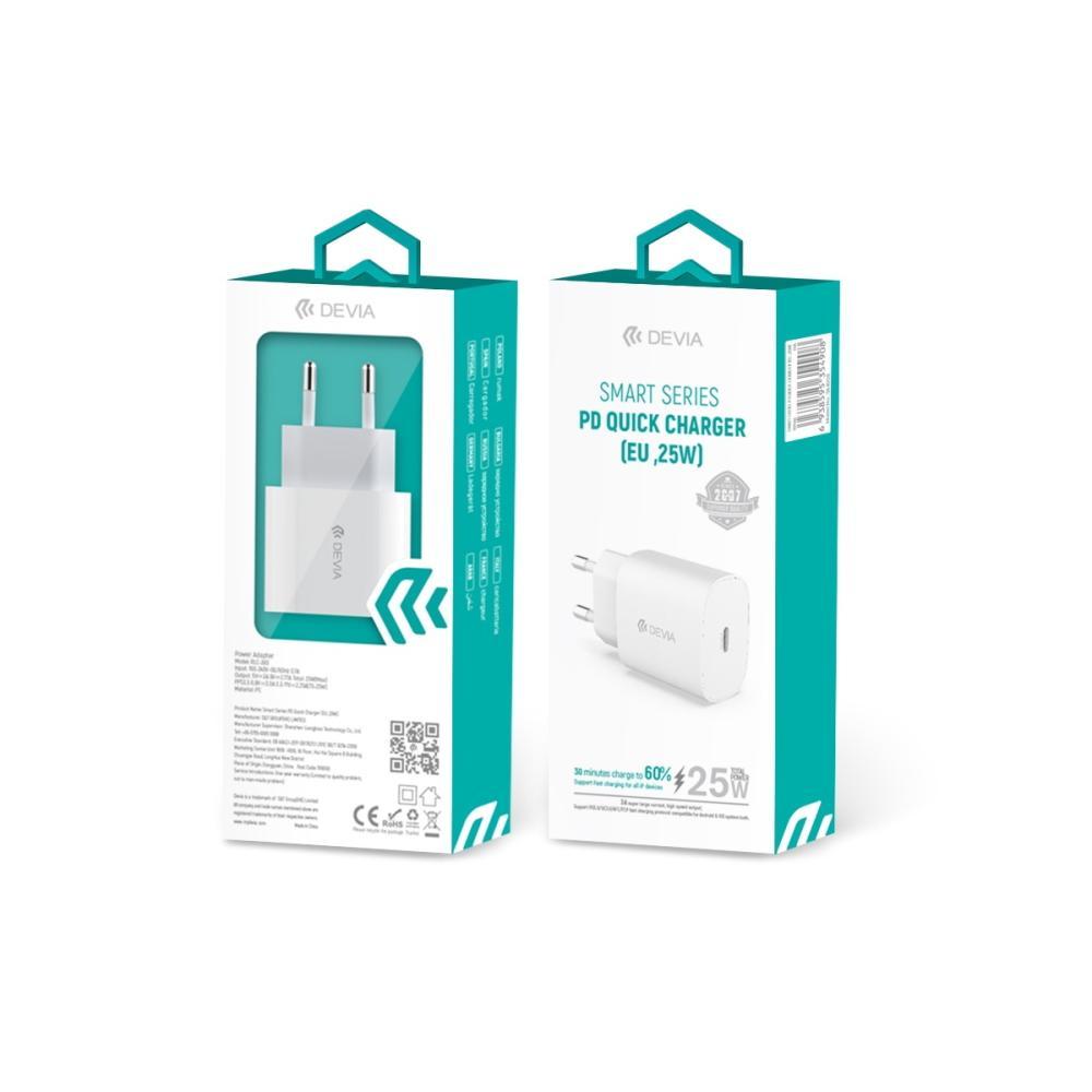 Snabbladdare för iPhone / Samsung 25W PD USB-C Väggladdare