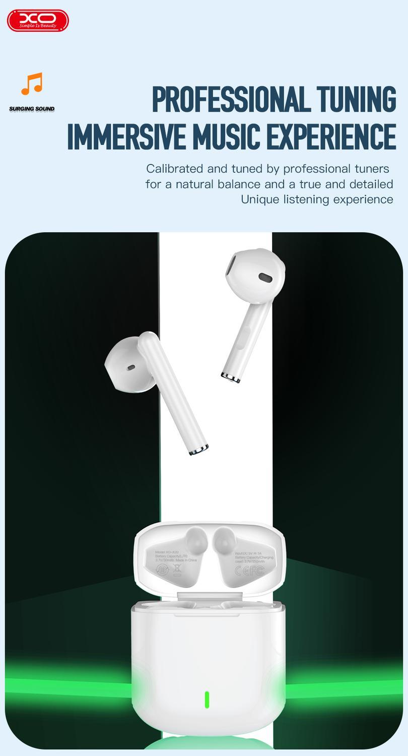 TWS Airpods BT 5.1 Stereo Hörlurar med laddbox XO - Svart