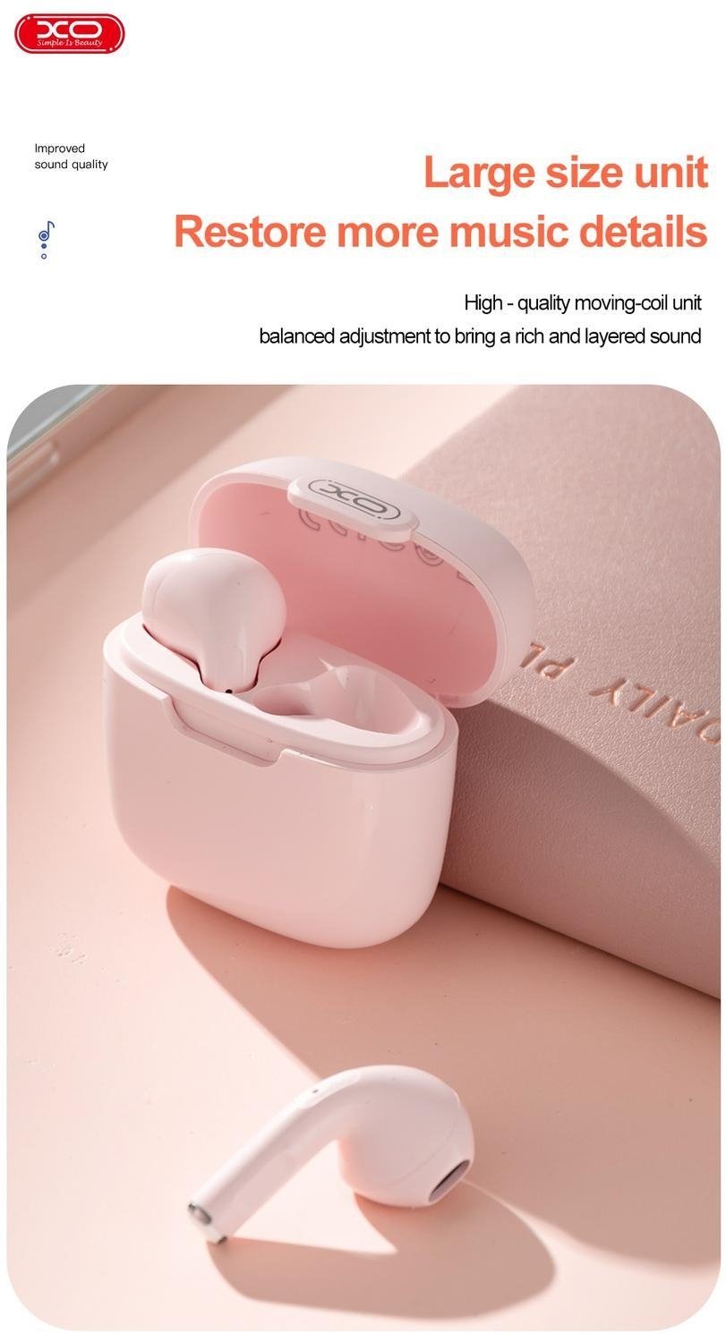 TWS Airpods BT 5.3 Stereo Hörlurar med laddbox XO - Orange