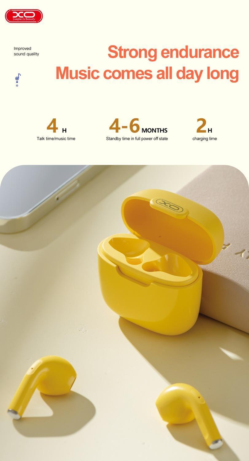 TWS Airpods BT 5.3 Stereo Hörlurar med laddbox XO - Rosa