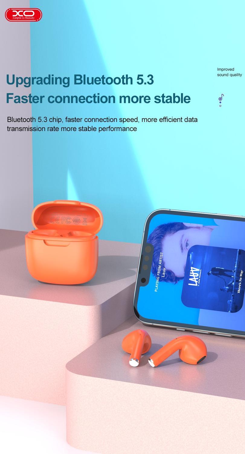 TWS Airpods BT 5.3 Stereo Hörlurar med laddbox XO - Svart