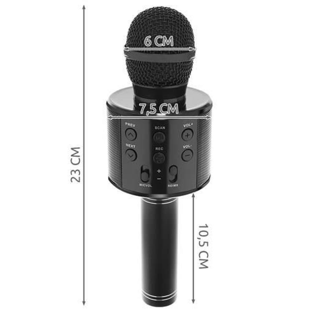 Karaoke Trådlös Mikrofon med Bluetooth-högtalare - Svart