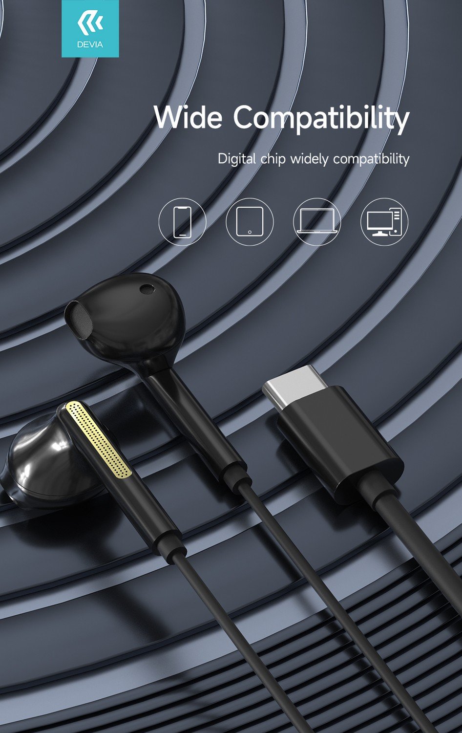 USB-C In-Ear Hi-Fi Hörlurar med Mikrofon iPhone 15,16, 17 /Samsung /Android
