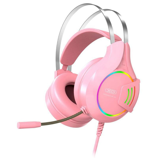 XO Stereo Gaming Hörlurar med kabel 3,5 mm jack Rosa