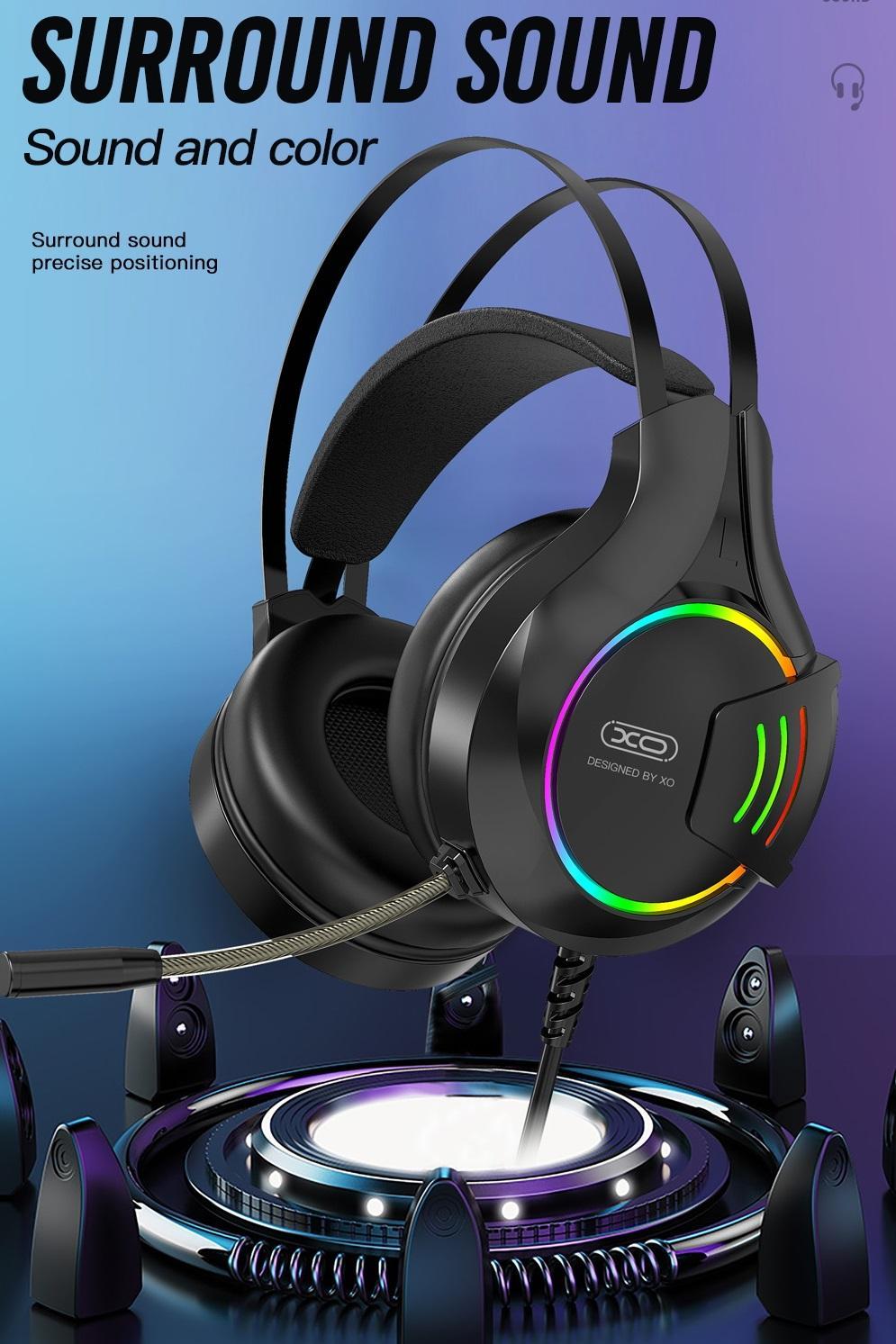 XO Stereo Gaming Hörlurar med kabel 3,5 mm jack Rosa