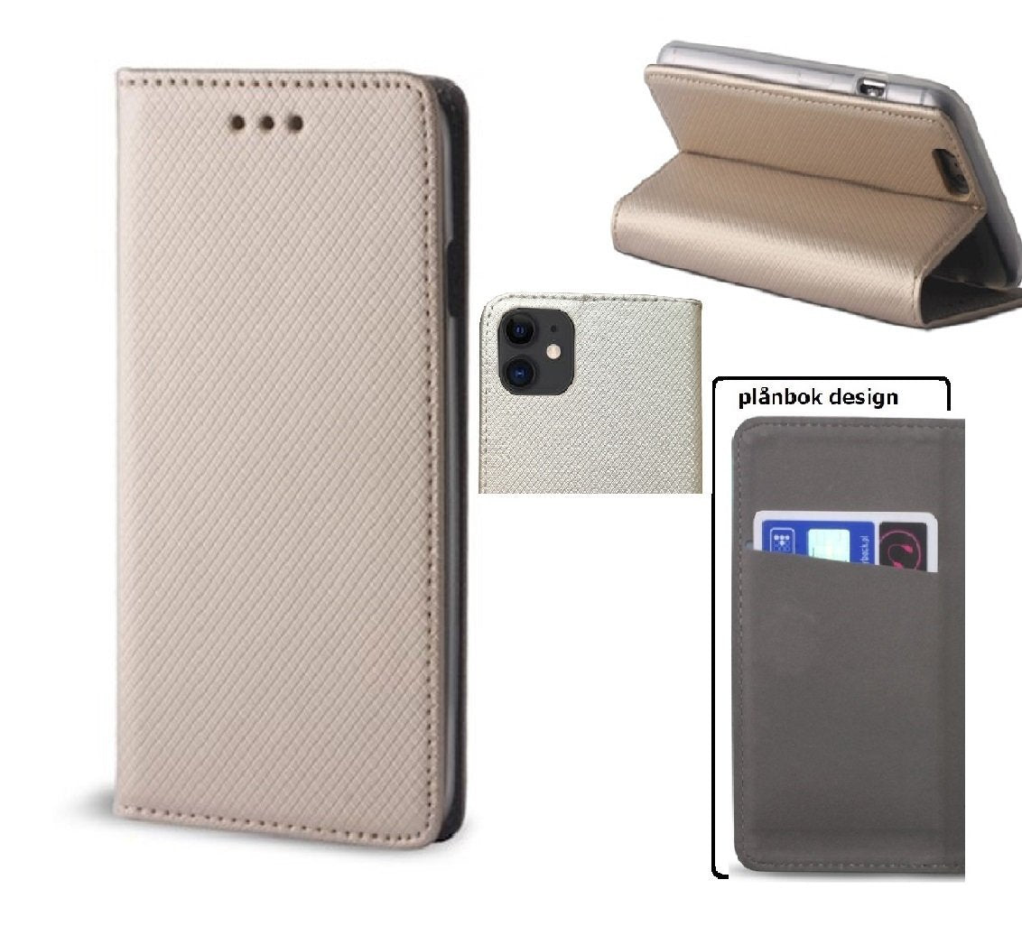 iPhone 11 Pro - Smart Magnet Flip Case Mobilplånbok - Guld