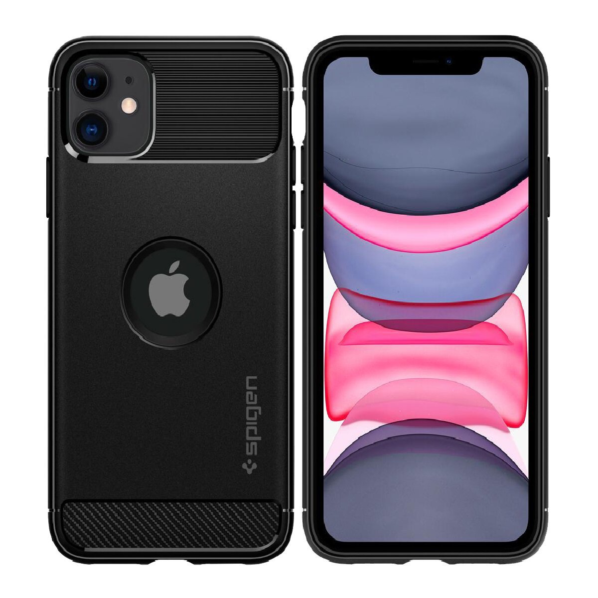 iPhone 11 - SPIGEN Rugged Armor Skal - Mattsvart