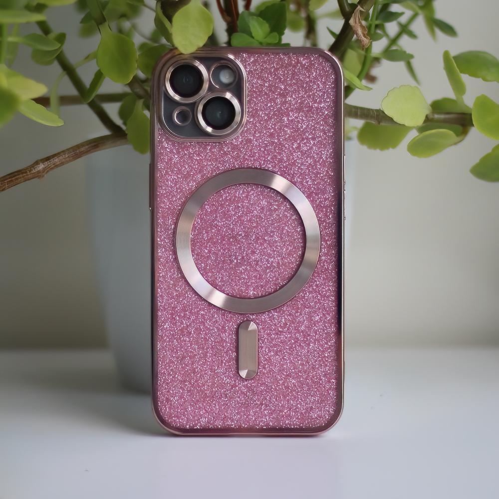 iPhone 14 - Magasafe 2i1 Glitter / Transparent Chrome Skal