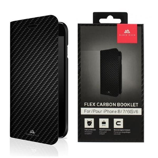 iPhone 6 / 6s Black Rock Flex Carbon Booklet Mobilplånbok