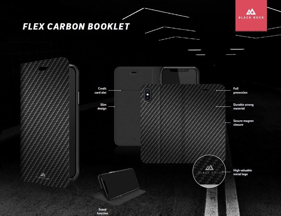 iPhone 6 / 6s Black Rock Flex Carbon Booklet Mobilplånbok