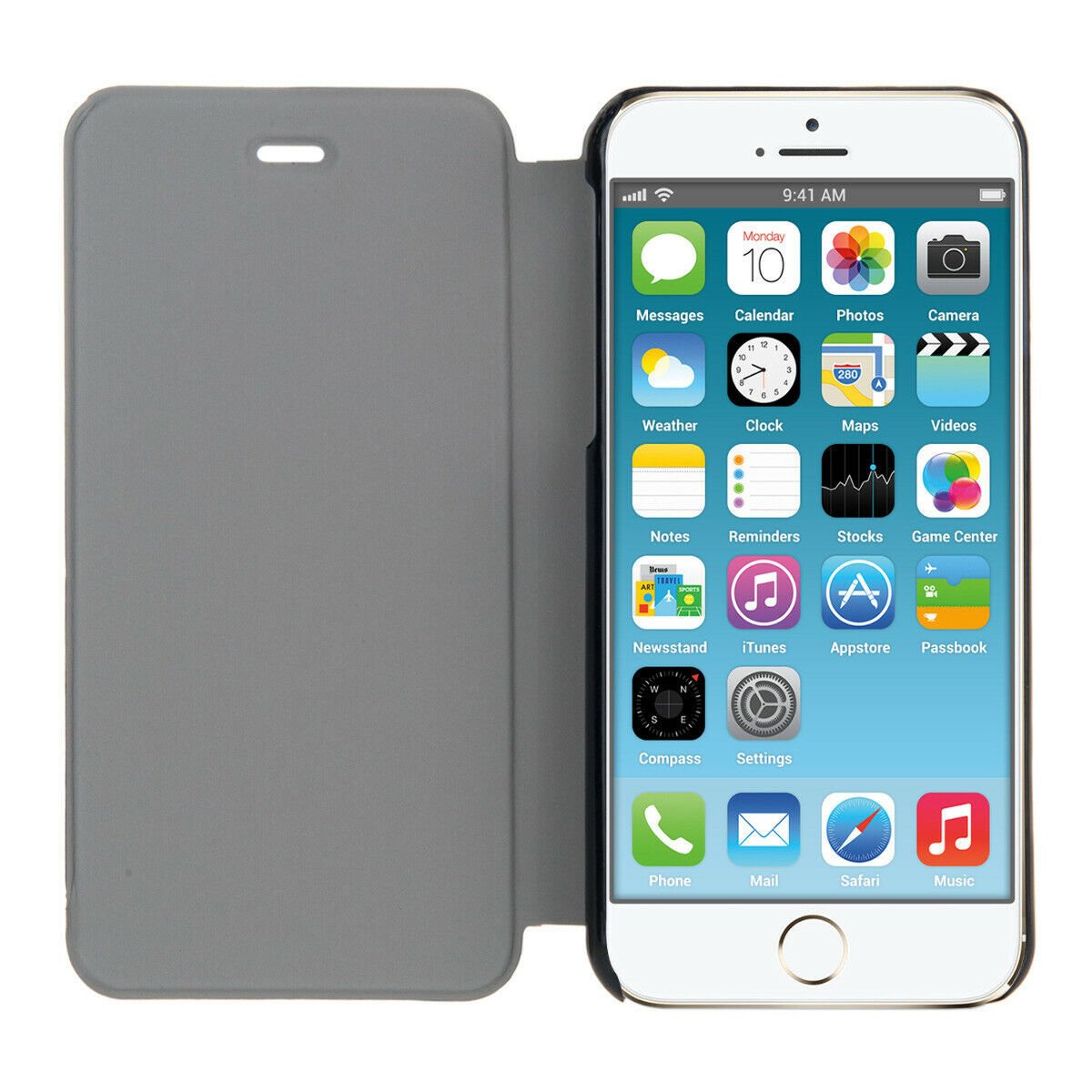 iPhone 6 Plus / 6s Plus - Eco-Läder Slim Flip Case - Svart