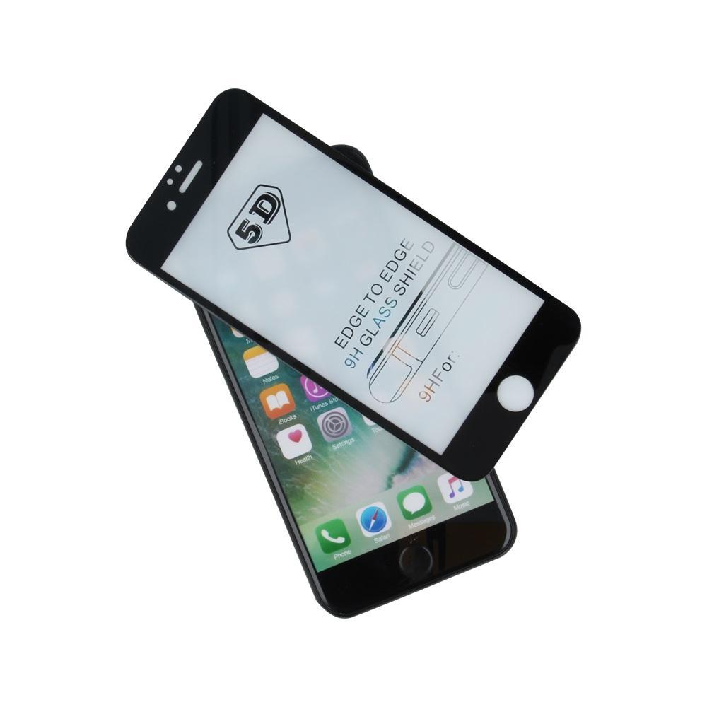 iPhone 6 / iPhone 6s - 5D helskärm Härdat Glas - Svart Ram