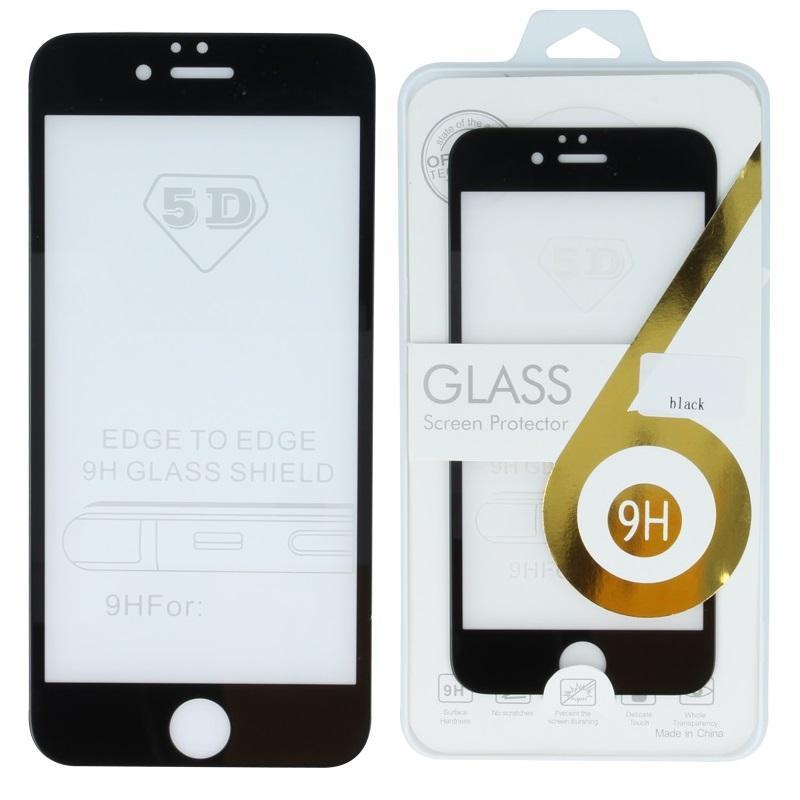 iPhone 6 / iPhone 6s - 5D helskärm Härdat Glas - Svart Ram